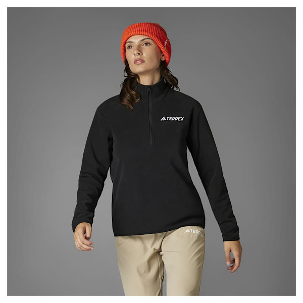 Adidas Multi Essentials Fleece Med Halv Dragkedja Grå M Kvinna