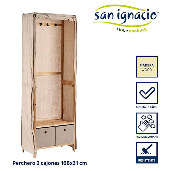 San Ignacio San Ignacio X Kipit Frabric 168x31 Cm Hallklädhängare Med 2 Hyllor