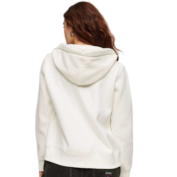 Superdry Sweatshirt Med Full Dragkedja Essential Logo Beige XS Kvinna