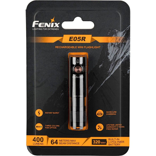 Fenix Led Taskulamppu Fnx E09r Oranssi musta