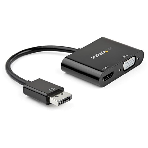 Startech Adapter Displayport To Hdmi Vga 4k60 Svart