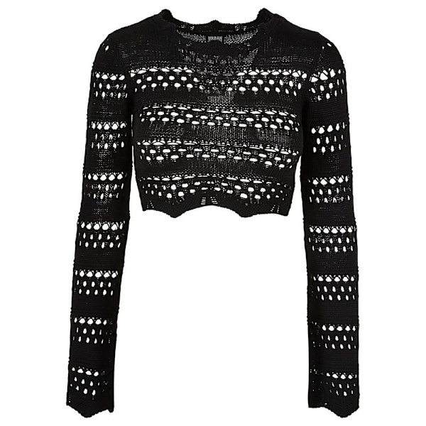 Urban Classics Crochet Langærmet Top Sort 5XL Kvinde