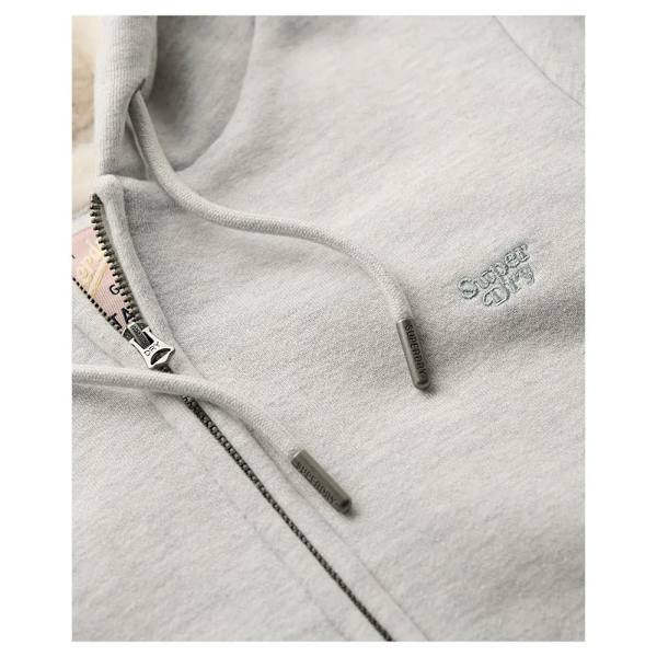 Superdry Essential Borg Lined Sweatshirt Med Dragkedja Grå M Kvinna