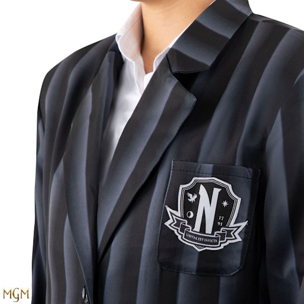 Cinereplicas Onsdag Jakkedragt Nevermore Academy Black Striped Blazer  M