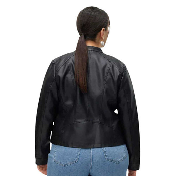 Vero Moda Curve Cfavodona Læderjakke Sort 52 Kvinde