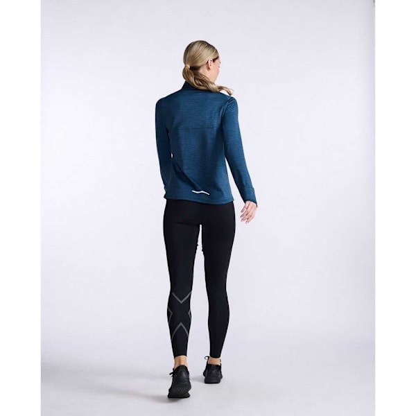 2xu T-shirt Med Halv Lynlås Ignition Blå XL Kvinde
