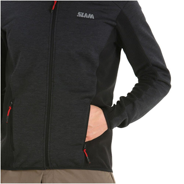 Slam Fleece Active Hood Power Str Grå S Mand