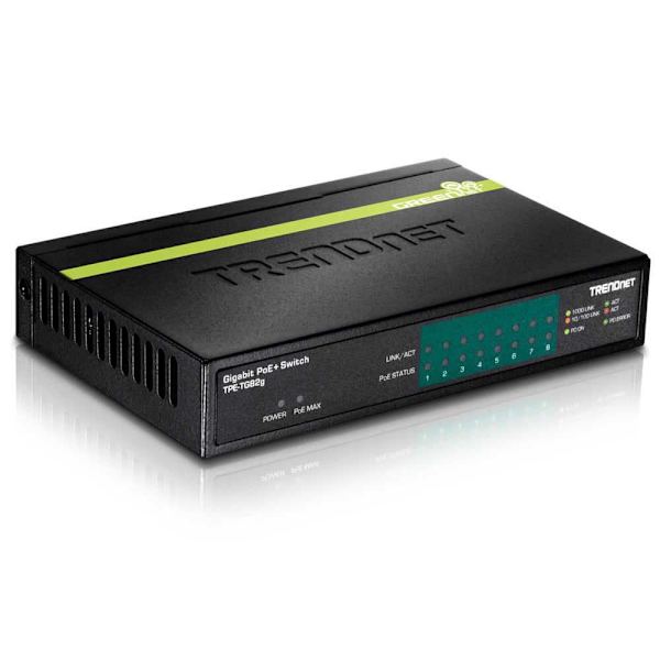 Trendnet 8 Port Gigabit Power Over Ethernet+ Switch Svart