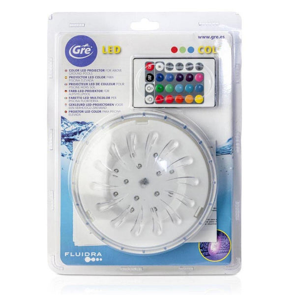 Gre Pools Projektor Til Overjordisk Pool Med Fjernbetjening Led Flerfarvet 15 x 3 cm