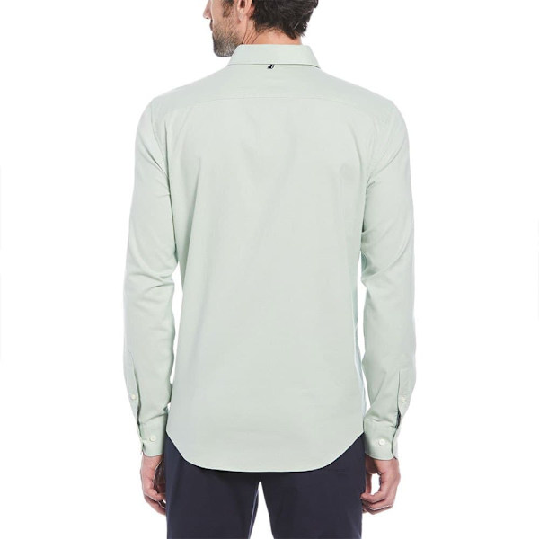 Original Penguin Oxford Stretch No Pocket Skjorte Med Lange ærmer Grøn L Mand