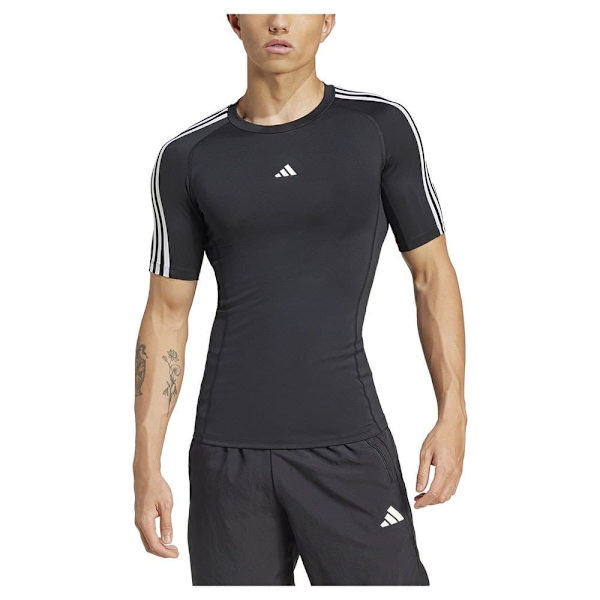 Adidas Techfit 3 Stripes Lyhythihainen T-paita  M Mies