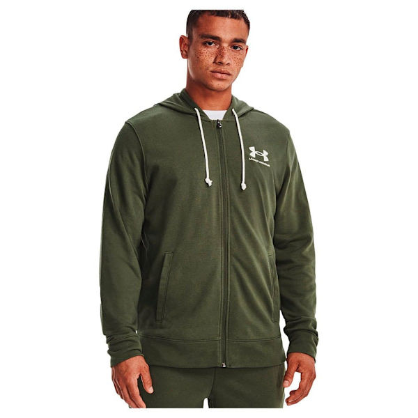Under Armour Sweatshirt Med Full Dragkedja Rival Terry Grönt S Man