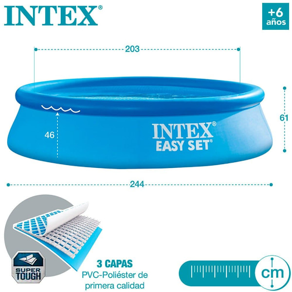 Intex Med Filterpatronpumpe Easy Set 244x61 Cm Pool Blå 244 x 61 cm