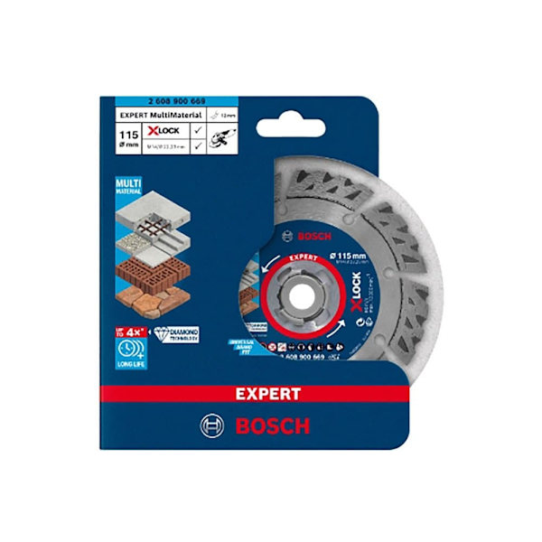 Bosch Professional Diamantskåret Skive X-lock Expert Multimaterial 115x2.2x12 Mm Søvfarvet