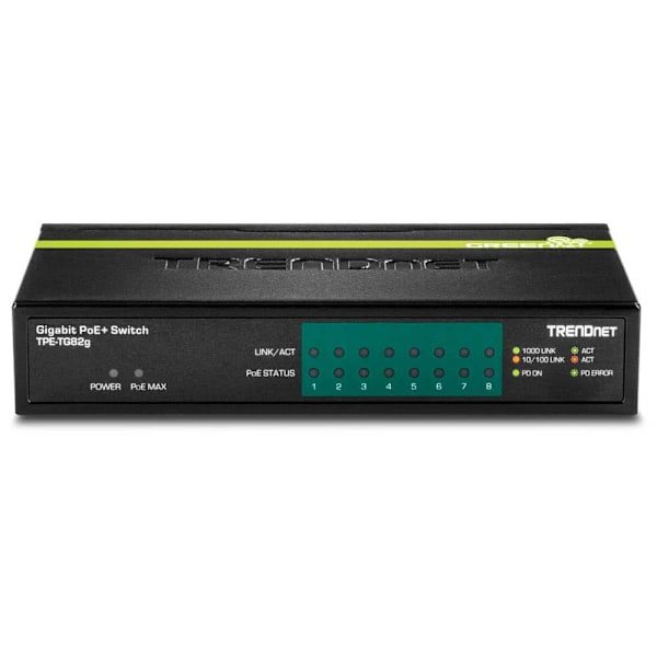 Trendnet 8 Port Gigabit Power Over Ethernet+ Switch Svart