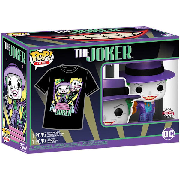 Funko Hahmo Pop And Tee Dc Comics Batman The Joker Monivärinen S