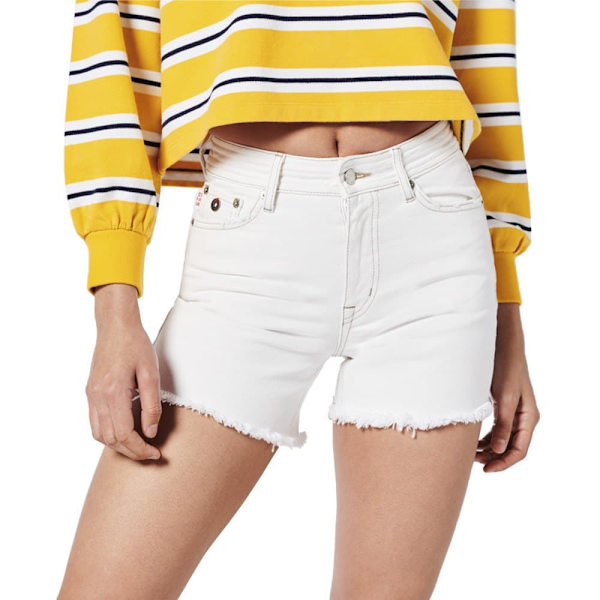 Superdry Shorts Vintage Mid Rise Slim Hvid 24 Kvinde