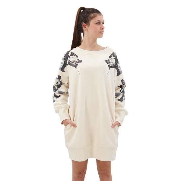 G-star Långärmad Kort Klänning Loose Graphic Beige S Kvinna