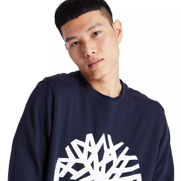 Timberland Core Tree Logo Crew Brushback Tröja Blå S Man
