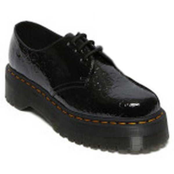Dr Martens 1461 Quad 3-eye Patent Lamper Leopard Embross Sko Sort EU 40 Mand