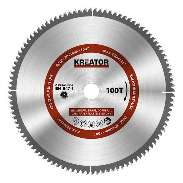Kreator Træcirkelsavskive 305x30x3.0 Mm 100t Søvfarvet