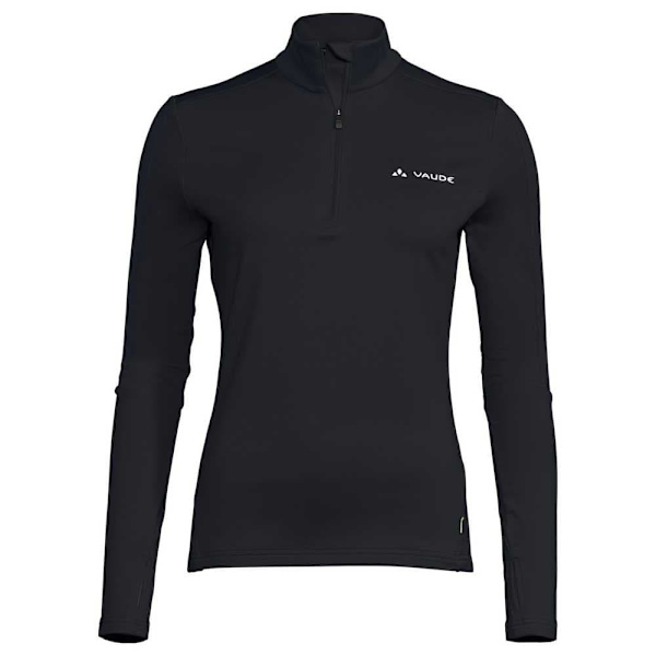 Vaude Livigno Ii Halv Lynlås Langærmet T-shirt Sort 40 Kvinde