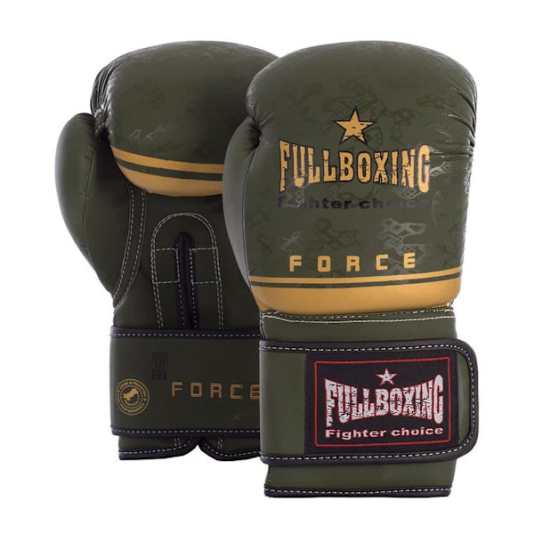 Fullboxing Force Läder Konstgjorda Boxningshandskar Grönt 10 oz