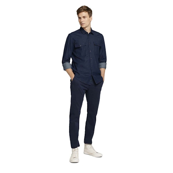 Tom Tailor Byxor Satin Stretch Blå 29 / 32 Man