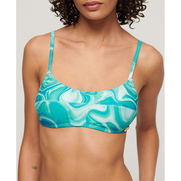 Superdry Print Bralette Bikinitopp Blå M Kvinna