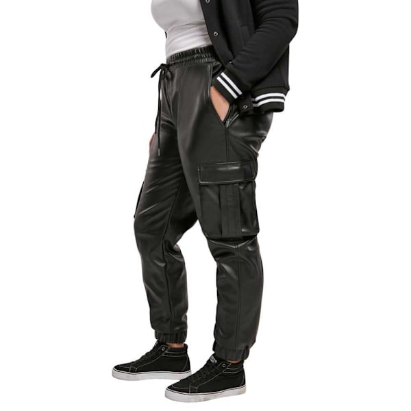 Urban Classics Faux Leather Cargobukser Sort 4XL Kvinde