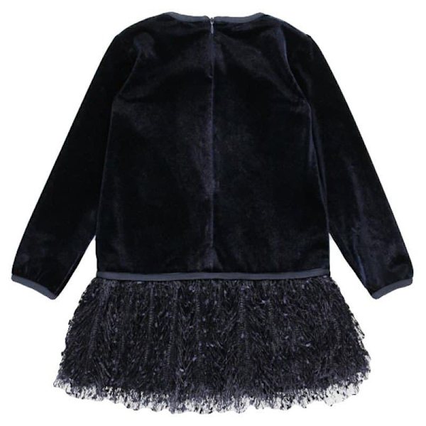 Boboli Velour With Fringes Klänning Blå 8 Years Flicka