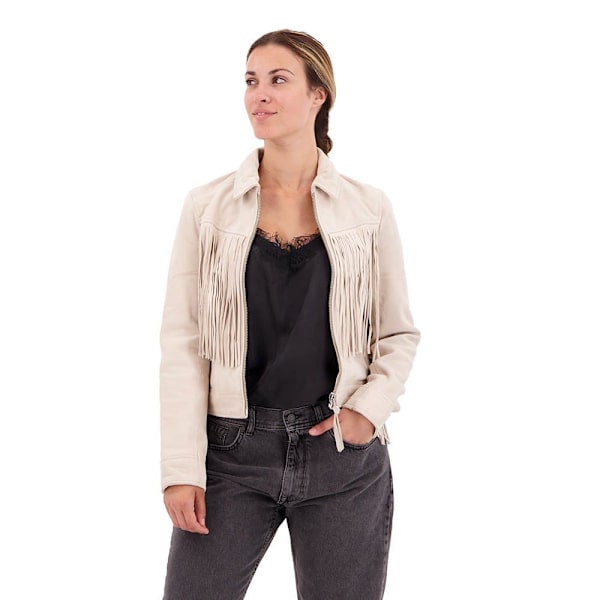 Superdry Jacka Festival Leather Vit M Kvinna