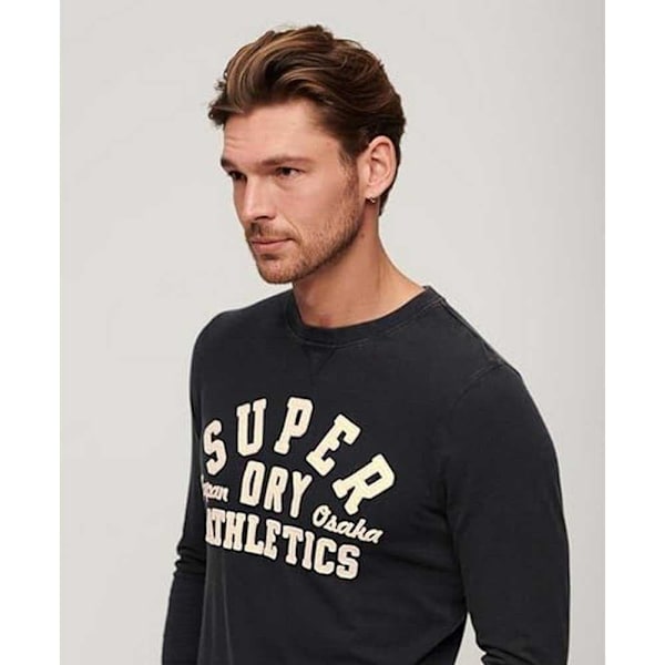 Superdry Vintage Athletic T-shirt Med Lång ärm Svart L Man