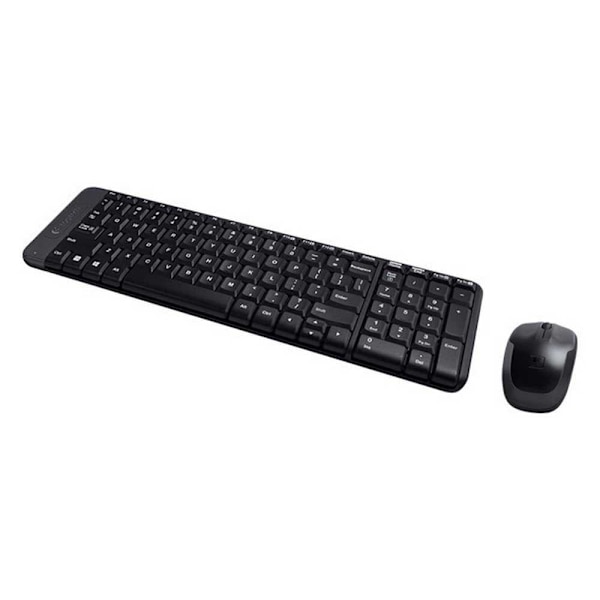 Logitech Trådløst Tastatur Og Mus Mk220 Sort Spanish QWERTY Sort