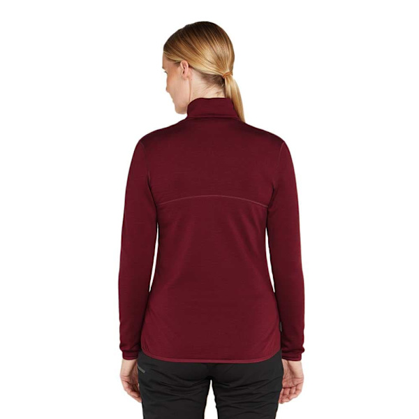 Icebreaker Merino 560 Realfleece Elemental Ii Sweatshirt Med Lynlås Rød L Kvinde