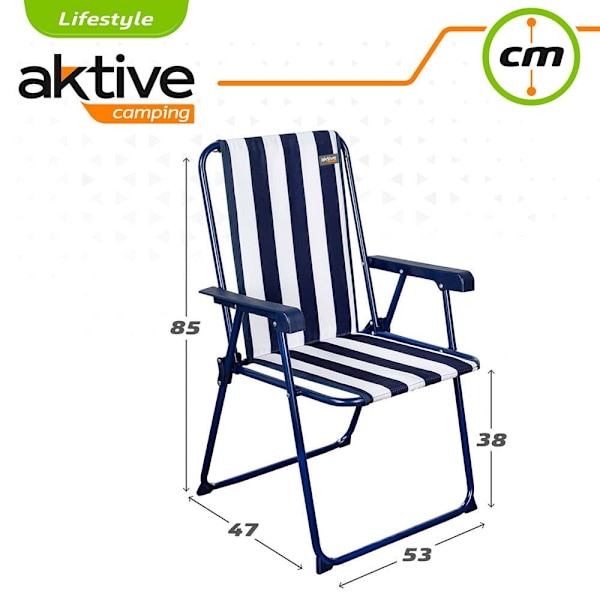 Aktive Aseta Mesa Con 2 Sillas Plegables Valkoinen