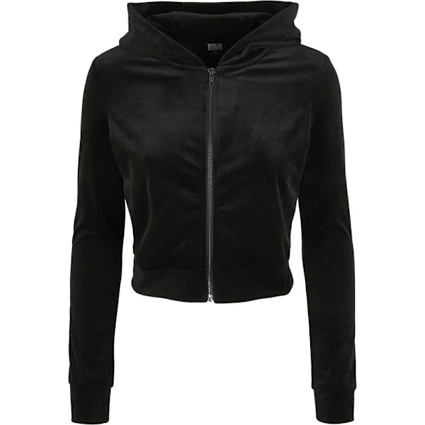 Urban Classics Tröja Stor Velvet Zip Svart 5XL Kvinna