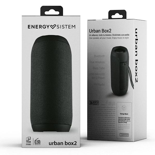 Energy Sistem Bluetooth Højttaler Urban Box 2 Sort