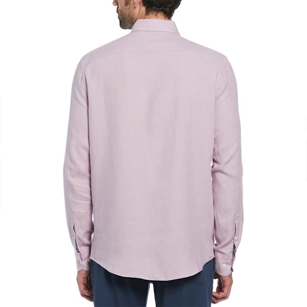 Original Penguin Delave Linen With Pocket Skjorte Med Lange ærmer Lilla M Mand