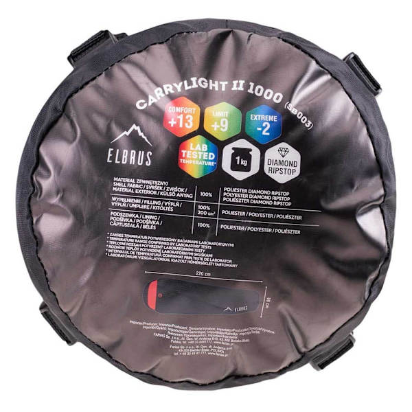 Elbrus Sovepose Carrylight Ii 1000 Sort Regular / Right Zipper