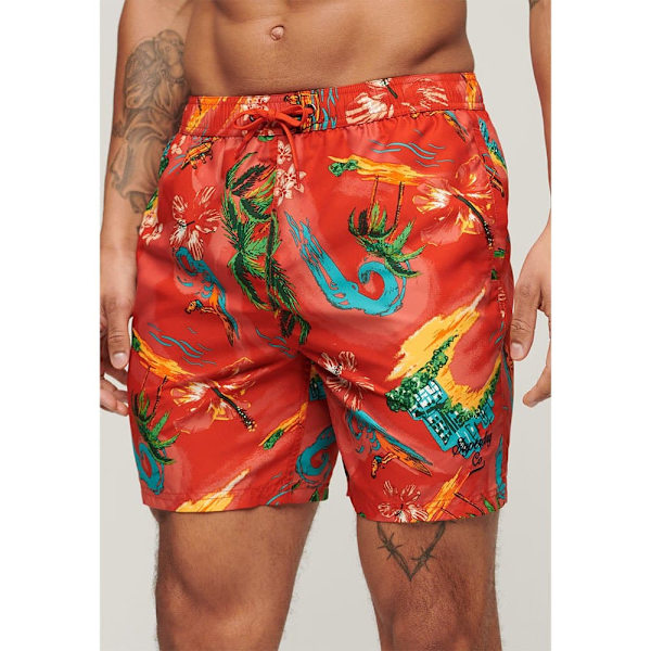 Superdry Badbyxor Hawaiian Print 17´´ Orange M Man