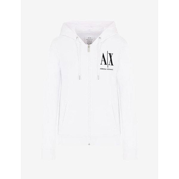 Armani Exchange 8nym22_yj68z Sweatshirt Med Lynlås Hvid L Kvinde