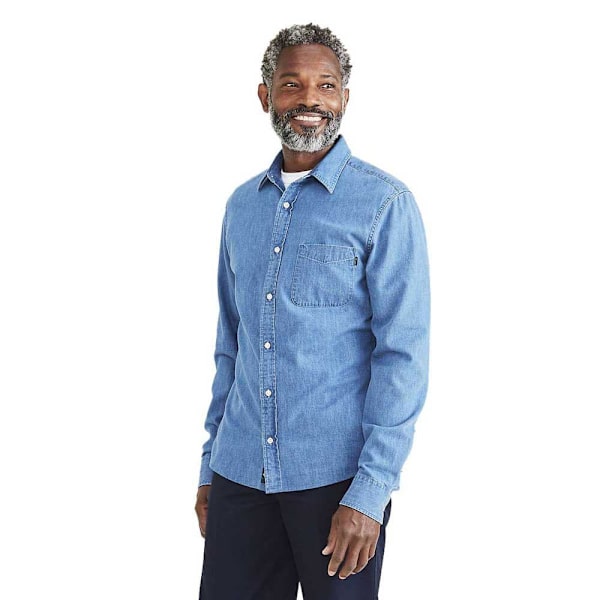 Dockers Slim Icon Langærmet Skjorte A1114-0045 Blå XL Mand