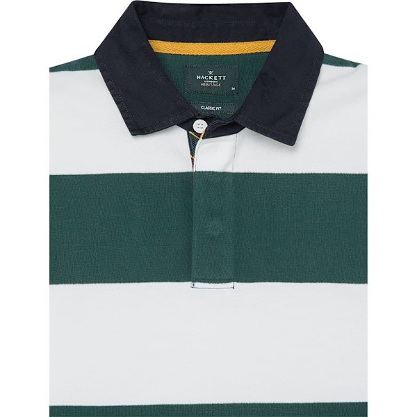 Hackett Rugby Polo Med Lange ærmer Grøn,Hvid S Mand