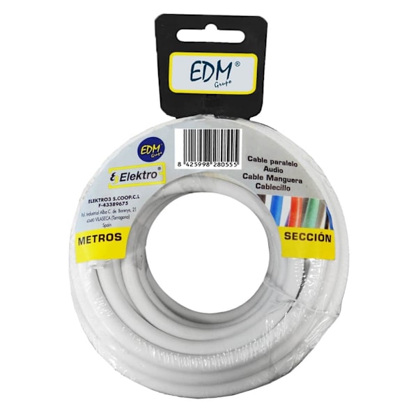 Edm Putkimainen Letkurulla 3x1.5 Mm 20 M Valkoinen