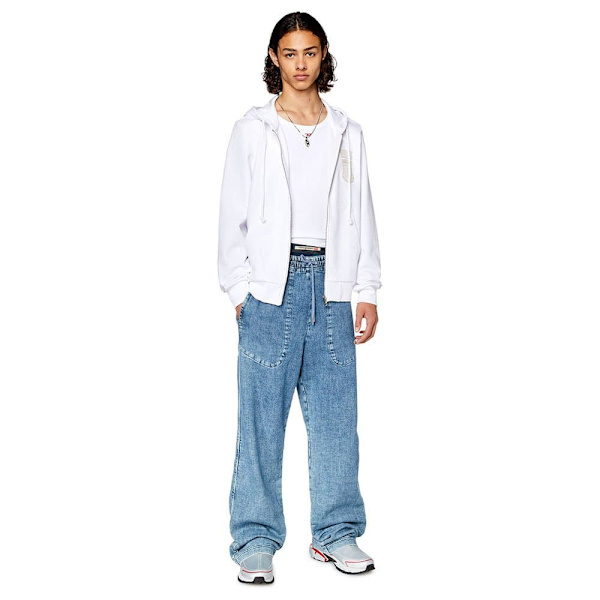 Diesel Sweatshirt Med Full Dragkedja Ginn K10 Vit S Man