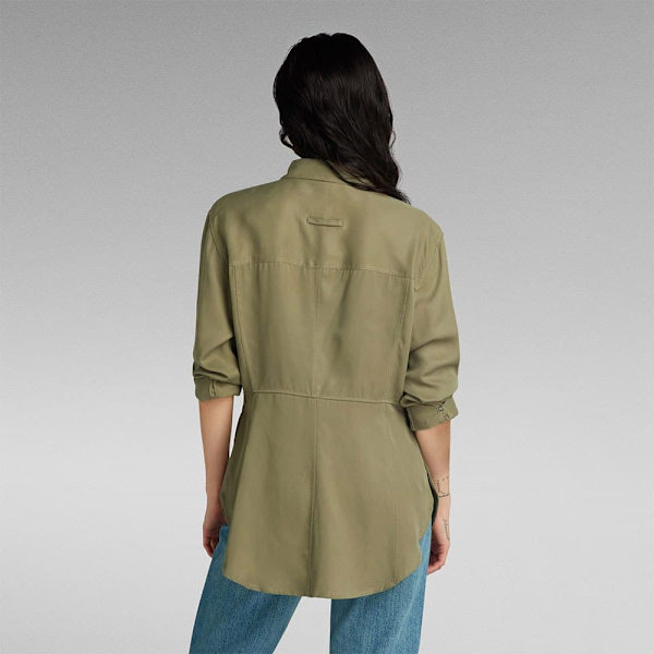G-star Tunic Pitkähihainen Kauluspaita Vihreä L Nainen
