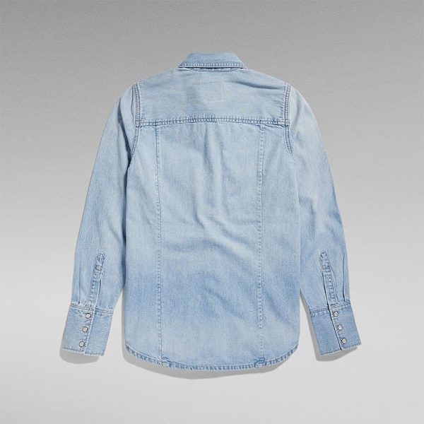 G-star Western Slim Fit Pitkähihainen Kauluspaita Sininen L Nainen