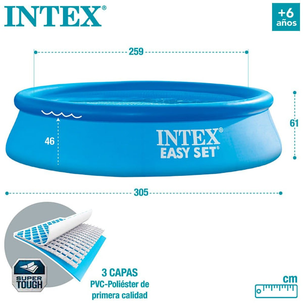 Intex Slå Samman Easy Set 305x61 Cm Blå 305 x 61 cm