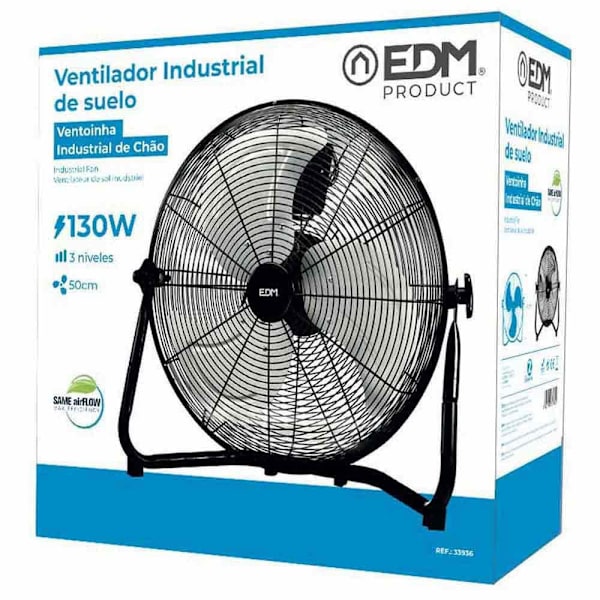 Edm 45w Industrial Industrial Golvfläkt 50 Centimeter Svart One Size / EU Plug